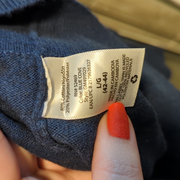 Men's George Blue Striped Pullover Sweater - Picture 8 of 8